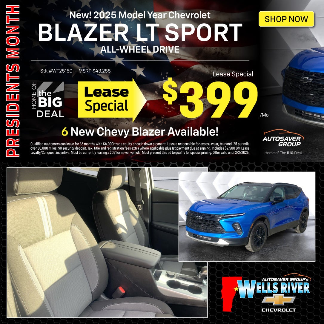 SHOP NEW CHEVROLET DEALS NEAR WELLS RIVER, VT