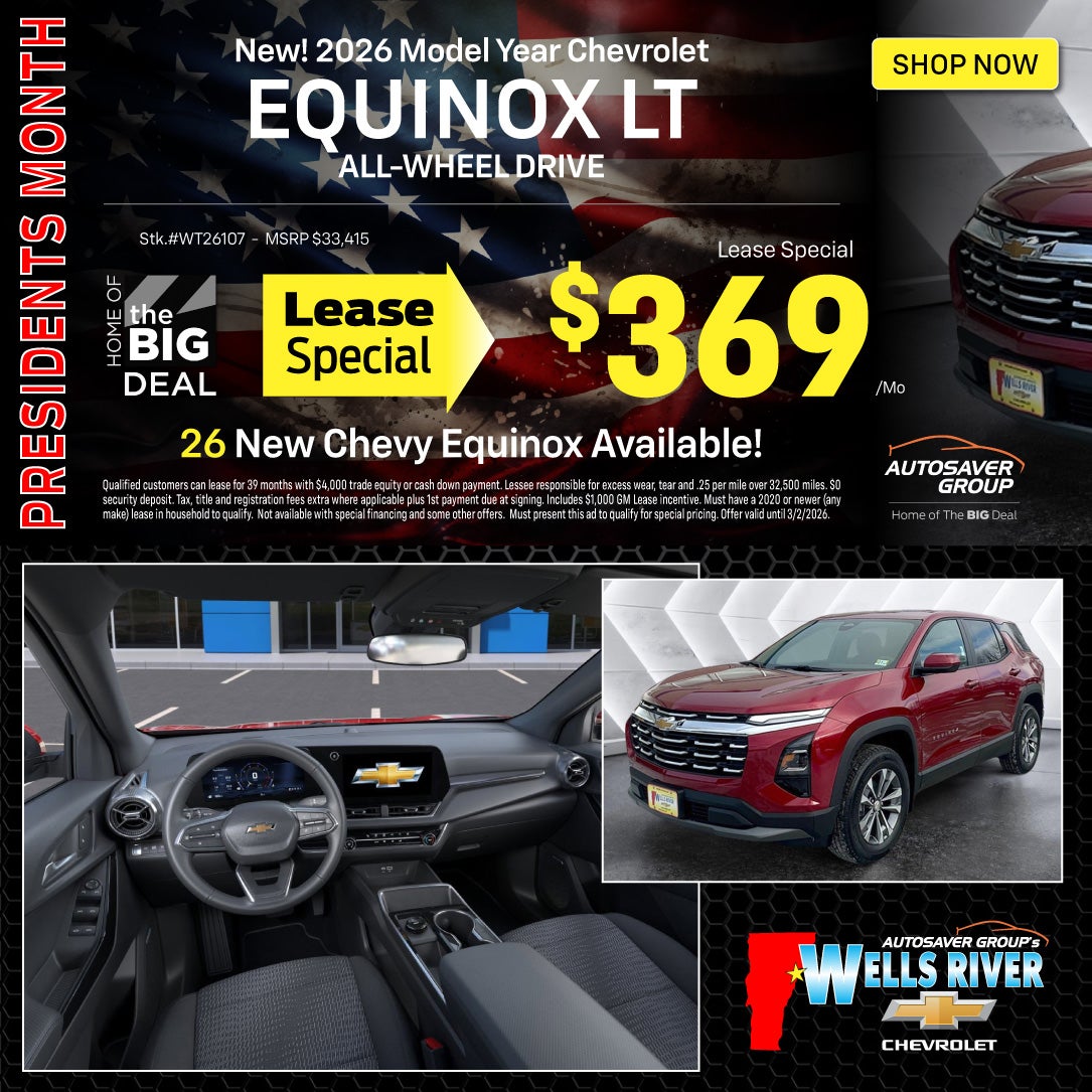 SHOP NEW CHEVROLET DEALS NEAR WELLS RIVER, VT