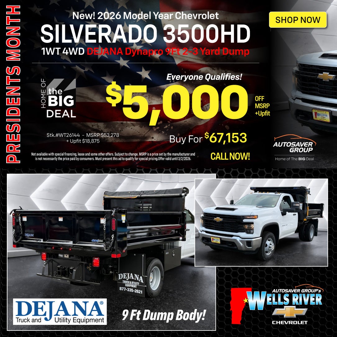 SHOP NEW CHEVROLET DEALS NEAR WELLS RIVER, VT