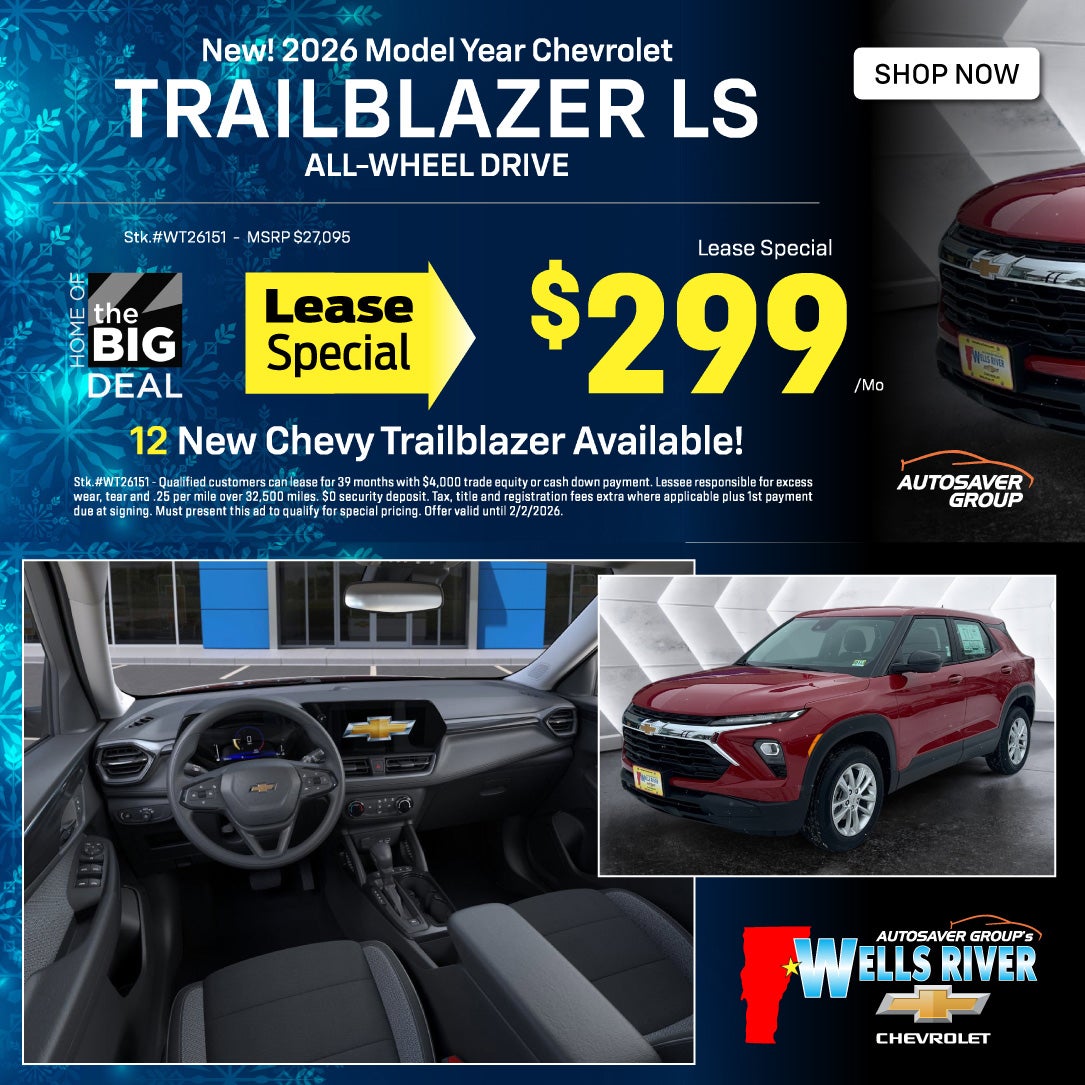 SHOP NEW CHEVROLET NEAR WELLS RIVER, VT