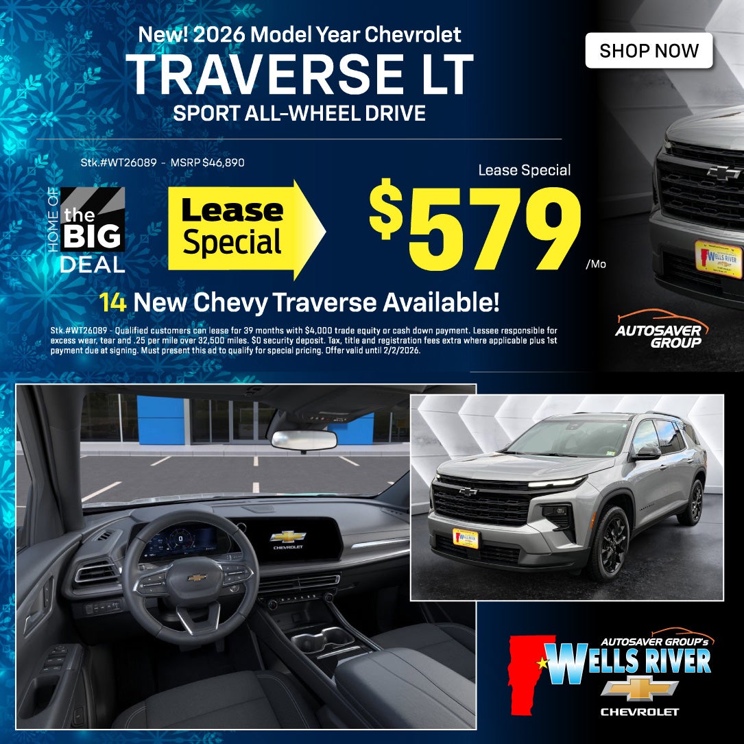 SHOP NEW CHEVROLET NEAR WELLS RIVER, VT